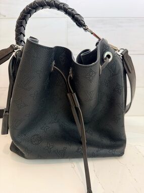 Louis Vuitton Black Embossed Monogram Hobo Bag